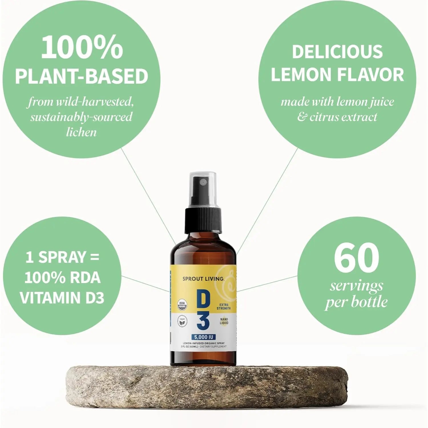 Sprout Living Spray Vitamina D3 Orgánico 5000 Ui Sfn