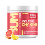 RAW CBUM Essential Charged Pre-Entreno 25 Servicios | Energía, enfoque y rendimiento deportivo | 350 mg de cafeína por porción | Con L-Citrulina, Beta-Alanina, L-Tirosina y Alpha-GPC | Suplemento alimenticio