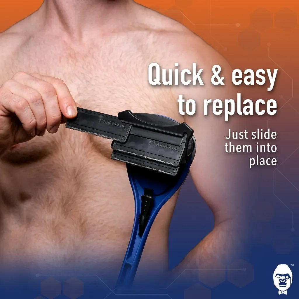 BAKBLADE Navajas de Repuesto 12 Pack para Afeitadora de Espalda 2.0 | Cartuchos DryGlide para Afeitado Corporal | Reemplazo Fácil y Rápido | Uso en Seco o Húmedo | 12 Piezas