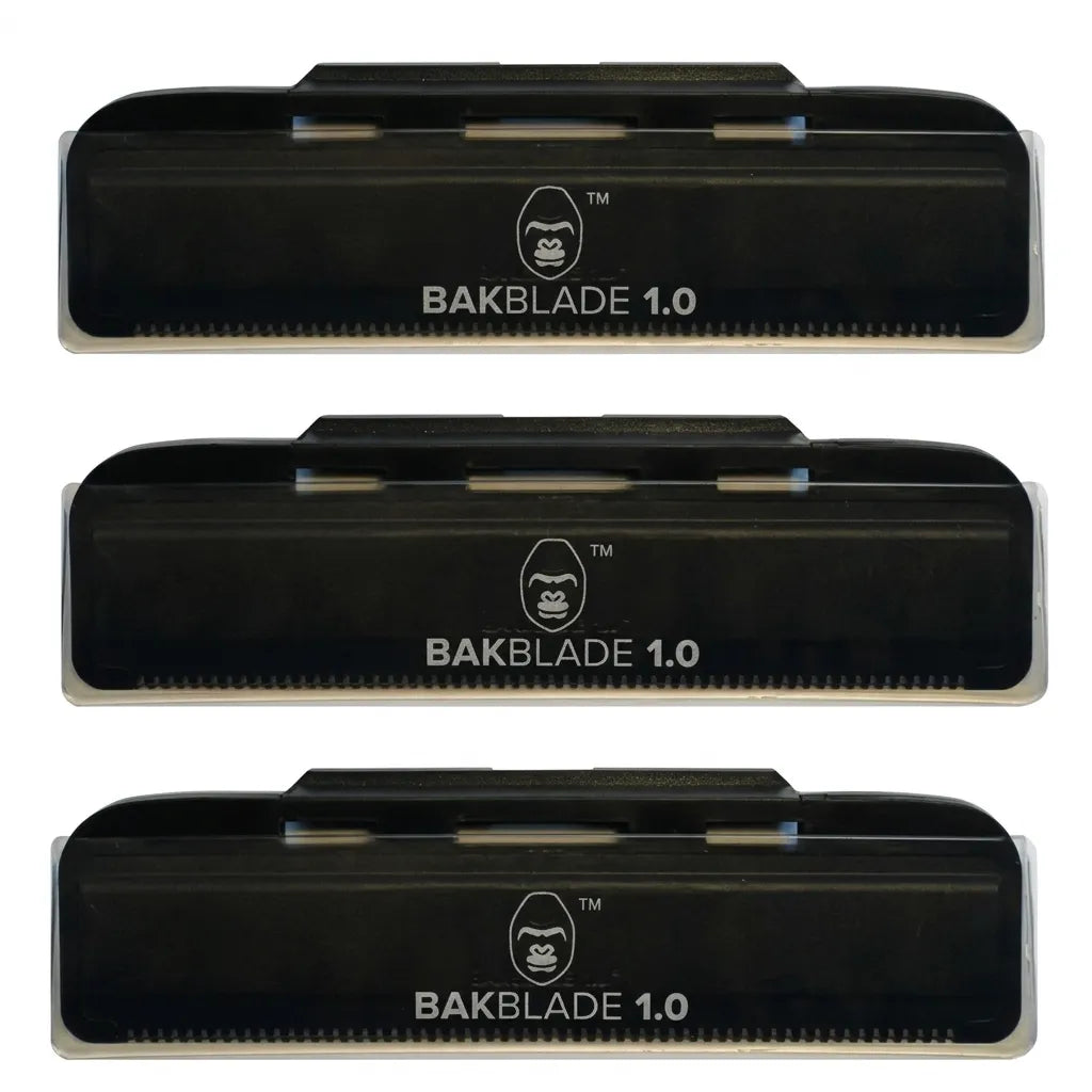 BAKBLADE Navajas de Repuesto 3 Pack para Afeitadora de Espalda 1.0 | Cuchillas Extra Anchas para Afeitado Seco o Húmedo | Reemplazo Fácil de Cartuchos | 3 Piezas