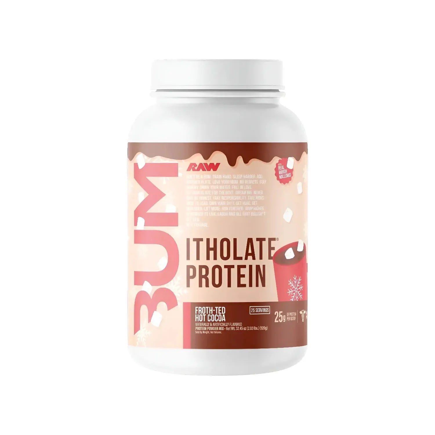 Raw Cbum Itholate Protein Iso Proteina 825 Grs 25 Servs Sabor Inspirado En Una Taza De Chocolate Caliente Con Malvaviscos