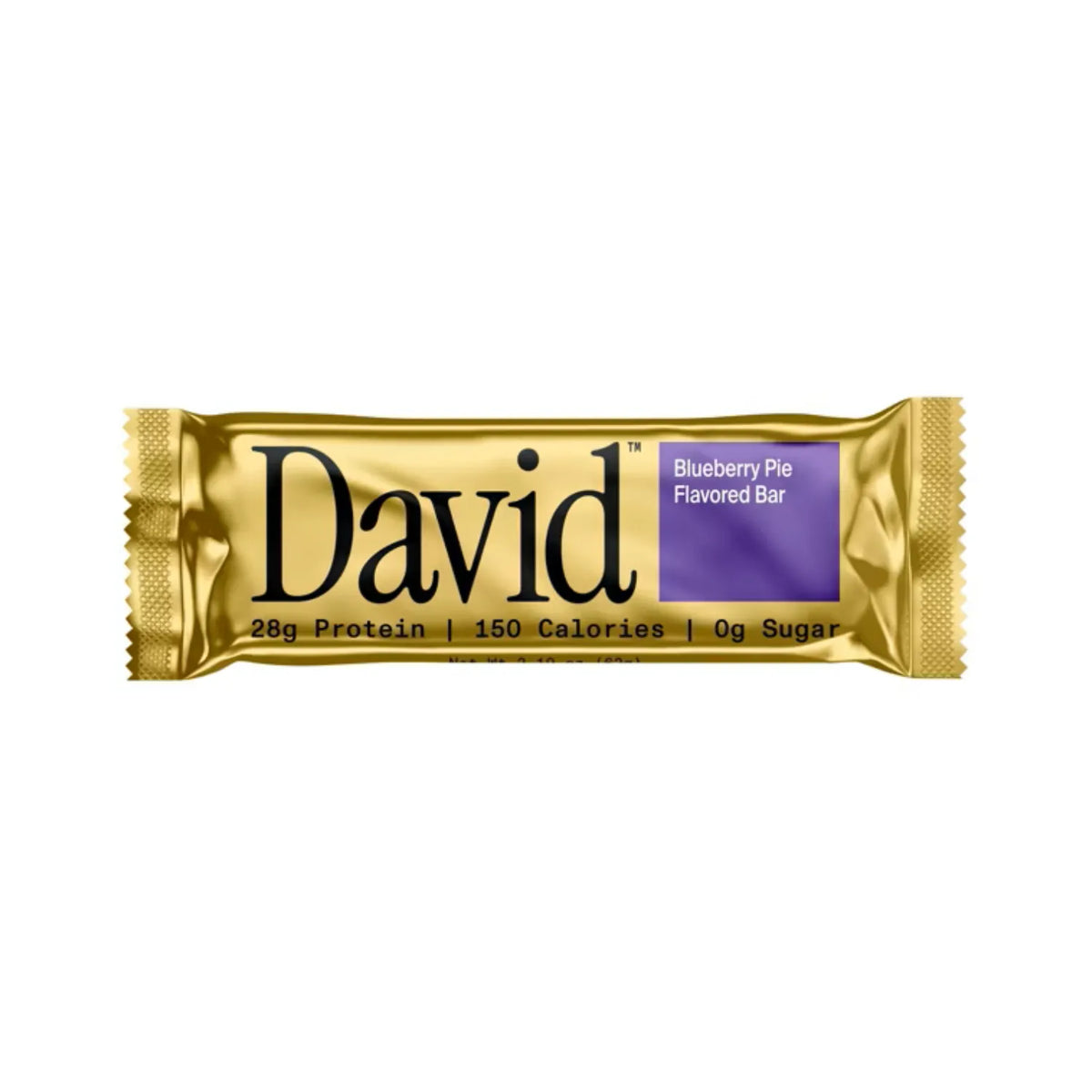 David Barra de Proteína 28 g de Proteína por Porción, Caja con 12 Piezas, Sabor Blueberry Pie