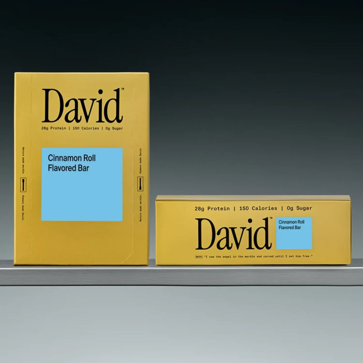 David Barra de Proteína 28 g de Proteína por Porción, Caja con 12 Piezas, Sabor Cinnamon Roll