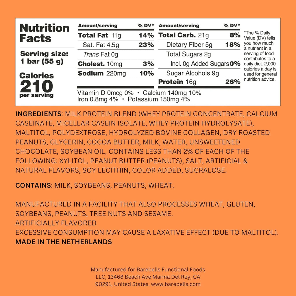 Barebells Barras De Proteina 12 Pzs De 55 Grs Softbar Salted Peanut Caramel