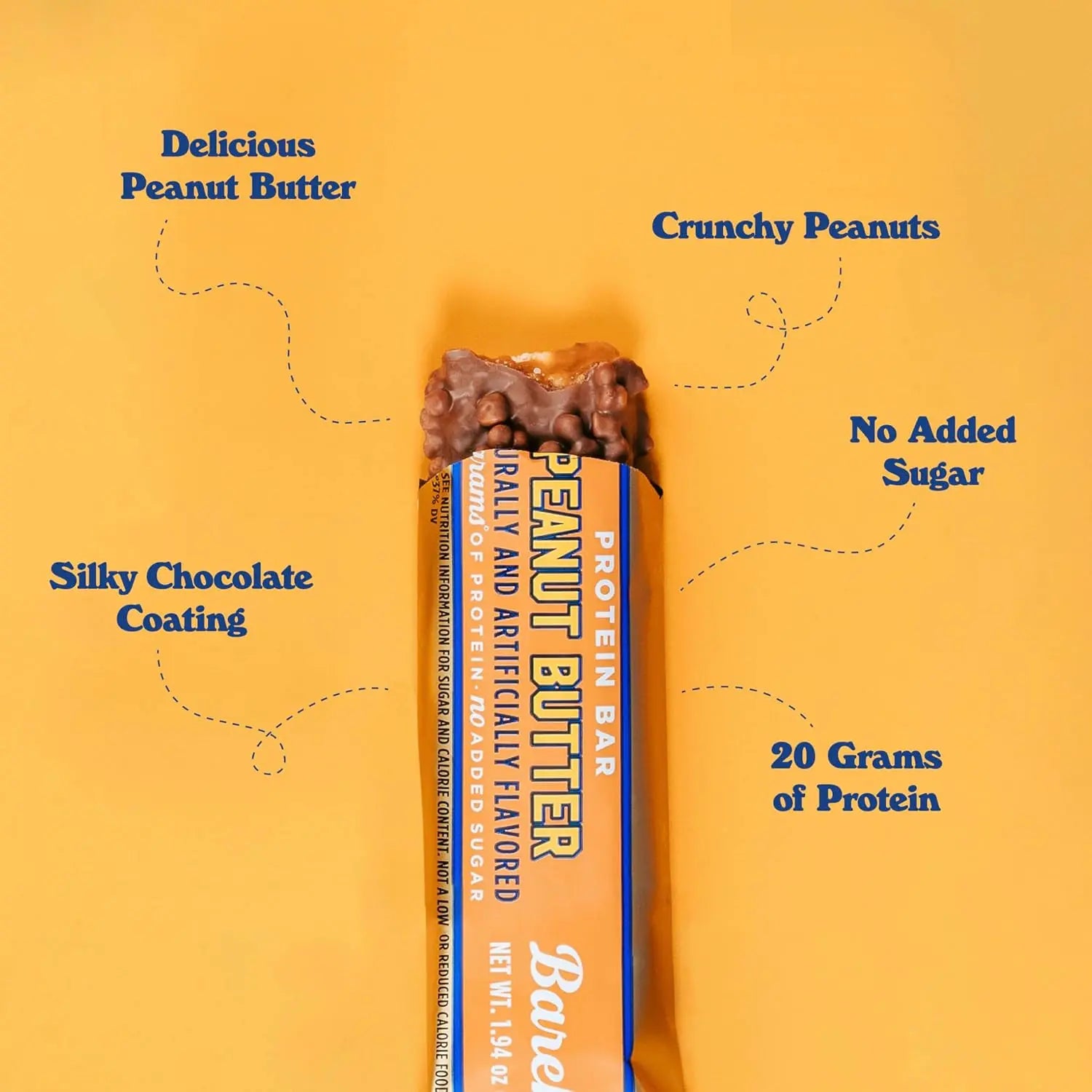 BAREBELLS PROTEINA BARRA 12PZS DE 55gFR SFN PEANUT BUTTER