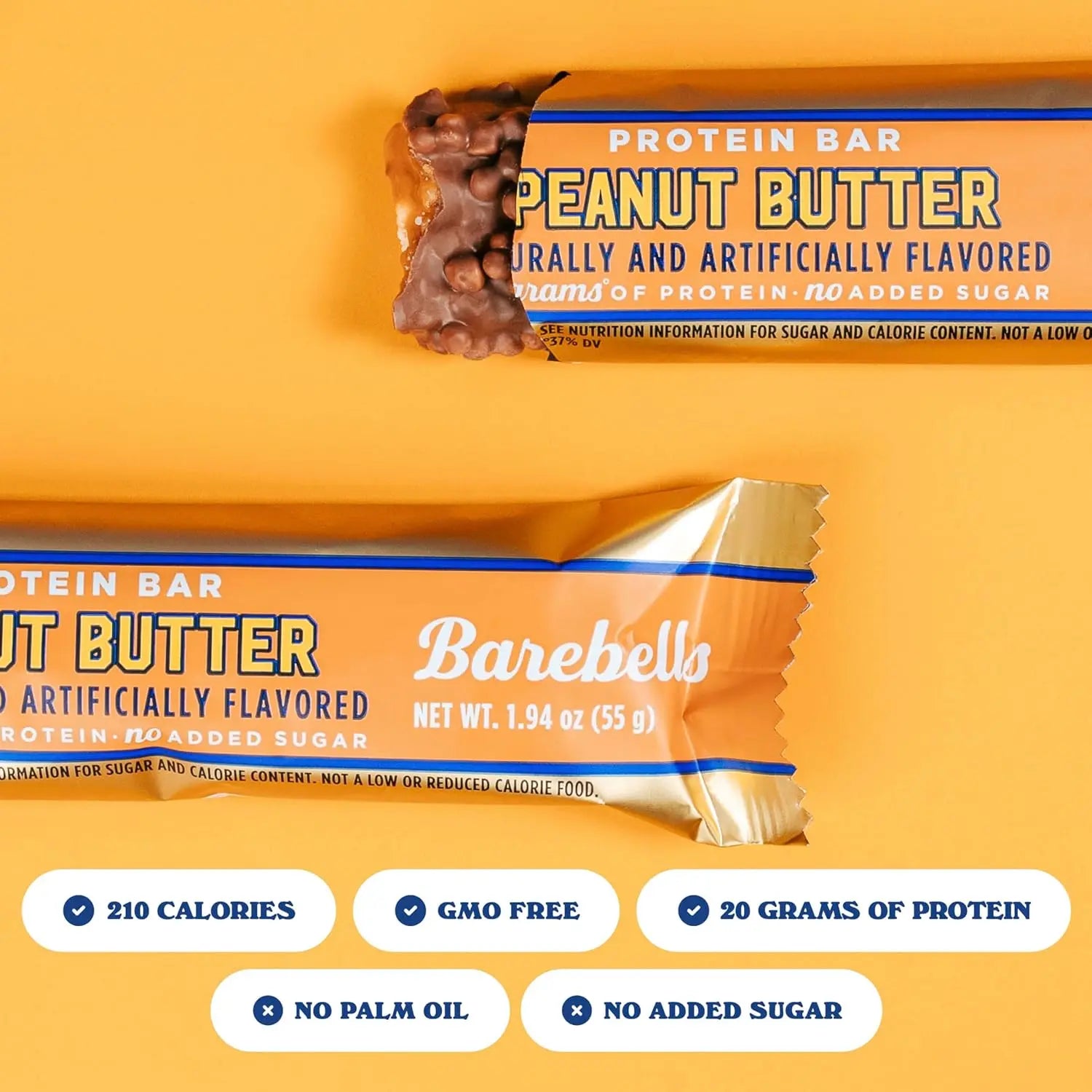 BAREBELLS PROTEINA BARRA 12PZS DE 55gFR SFN PEANUT BUTTER