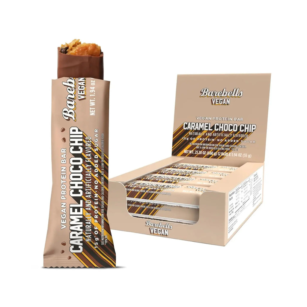 Barebells Barra Vegana De Proteina 12pzs De 55gr caramel choco chip