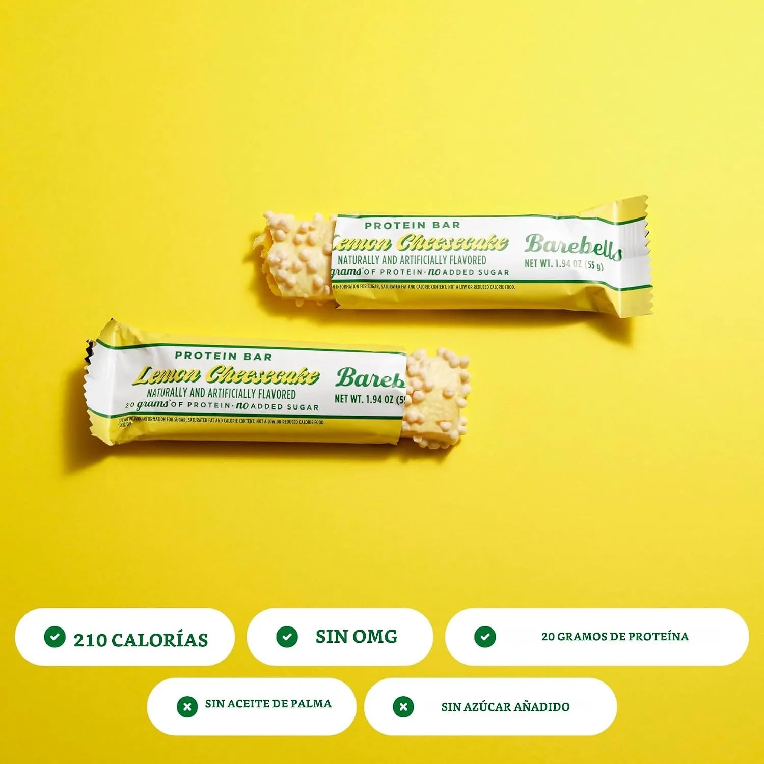 Barebells Barras De Proteina 12 Pzs De 55 Grs Sabor Lemon Cheesecake