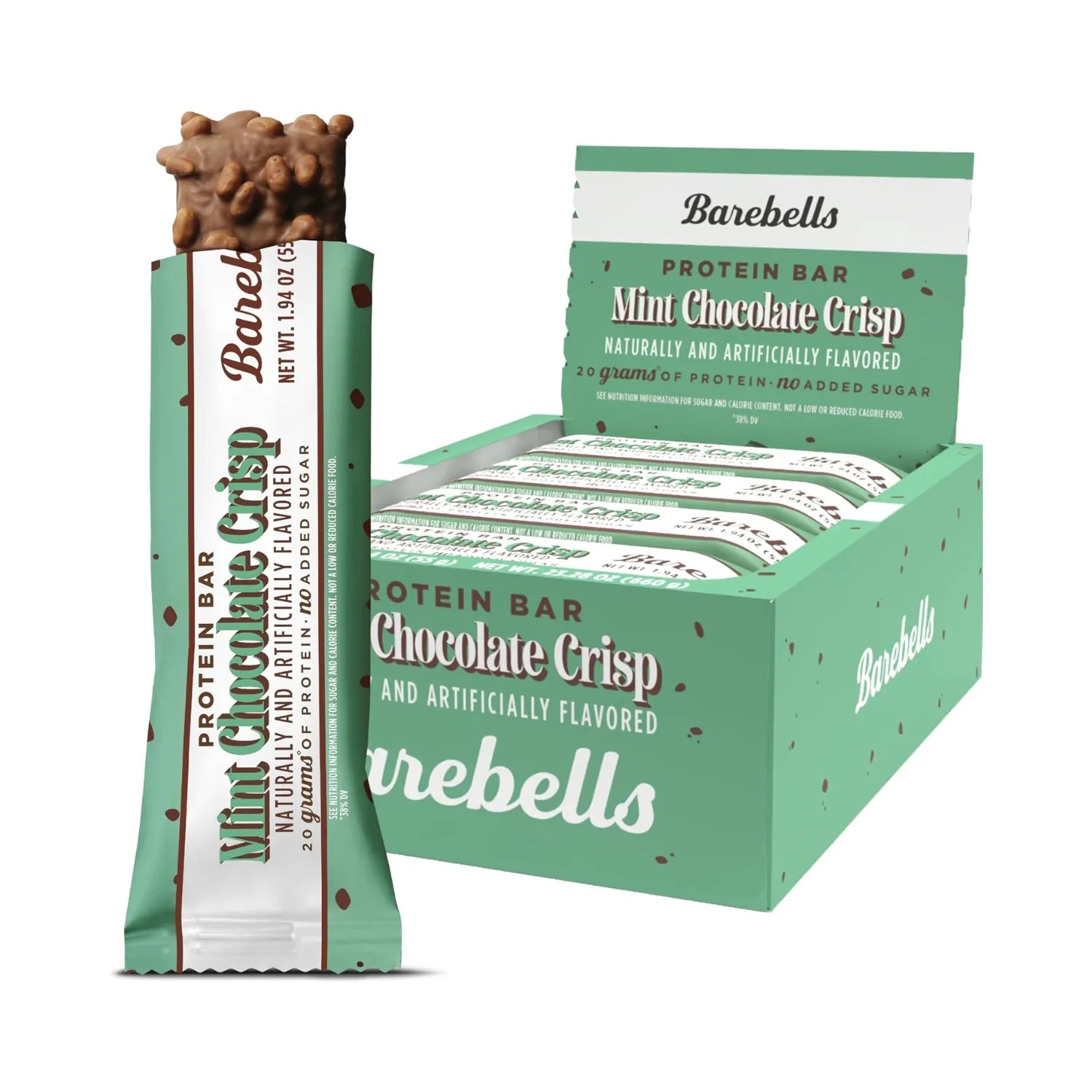 Barebells Barras de Proteína 12 Barras de 55 grs Sabor Mint Chocolate Crisp