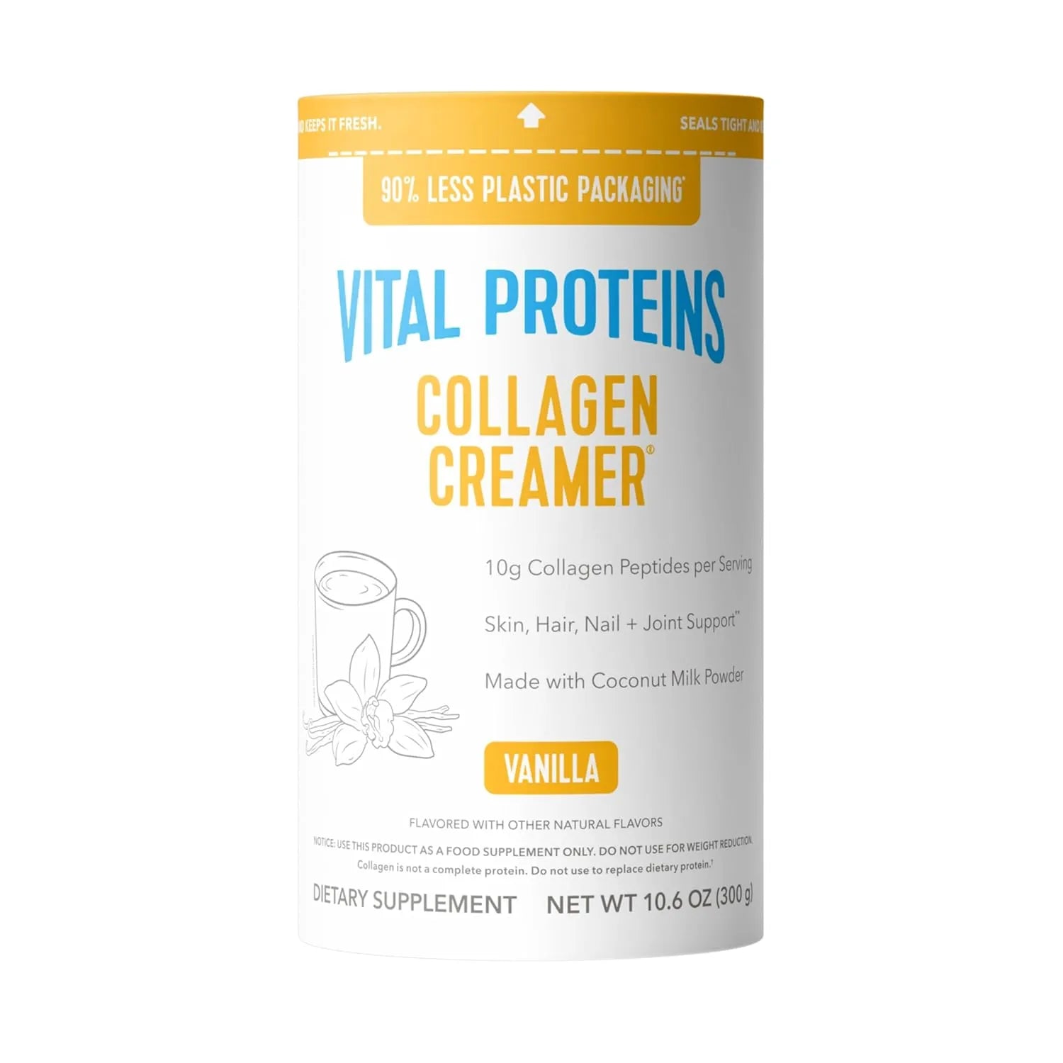 Vital Proteins Collagen Creamer Sustituto De Crema Con Colágeno 300 grs Sabor Vainilla
