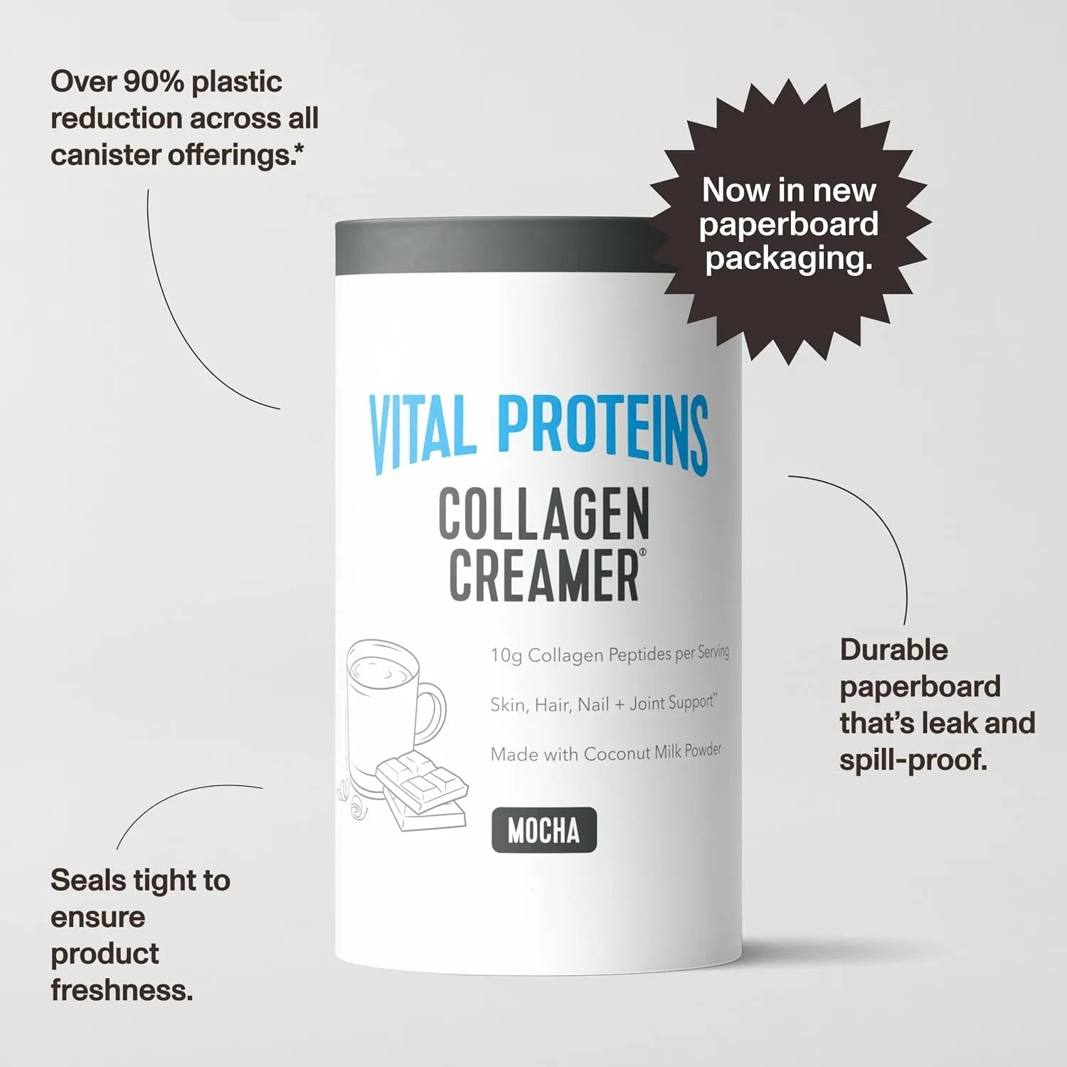 Vital Proteins Collagen Creamer Sustituto de Crema Con Colágeno 12 Servicios Sabor Mocha