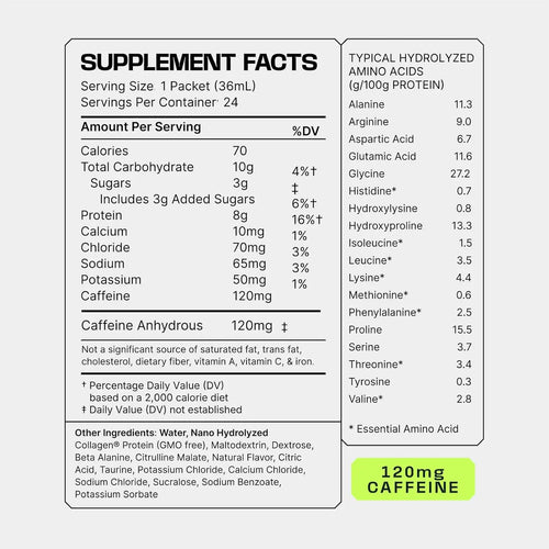 Frog Fuel Proteína Energética en Shot, 15g Colágeno, 80mg Cafeína, 30ml, Sin Azúcar