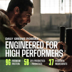 Proteína en polvo Frog Fuel Performance Greens, nanohidrolizada 5 mil millones de UFC de probióticos/prebióticos, 9 g de proteína, 7 aminoácidos esenciales, energía y soporte muscular, sabor limón-lima, 30 porciones.