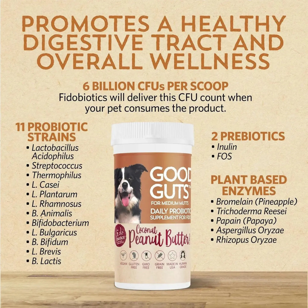 Fidobiotics Good Guts For Medium Mutts 6 Billion 30serv Sfn