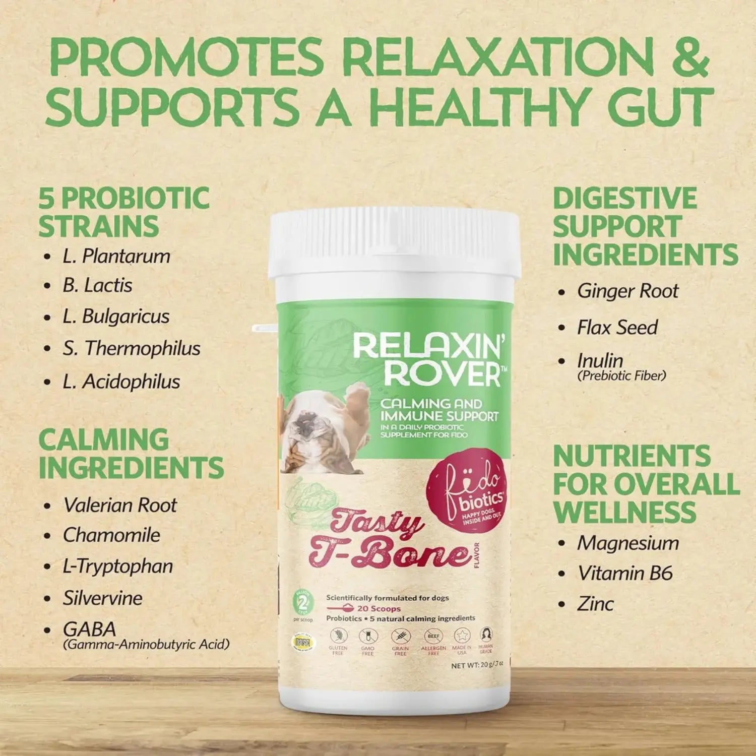 Fidobiotics Relaxin Rover Calmante Para Perros 20serv Sfn