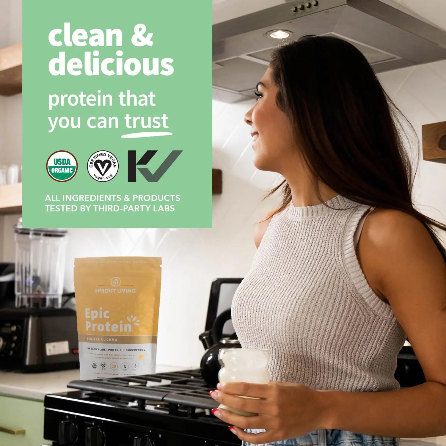 Sprout L Epic Protein Vainilla Lúcuma Vegana 455 Grs Sfn