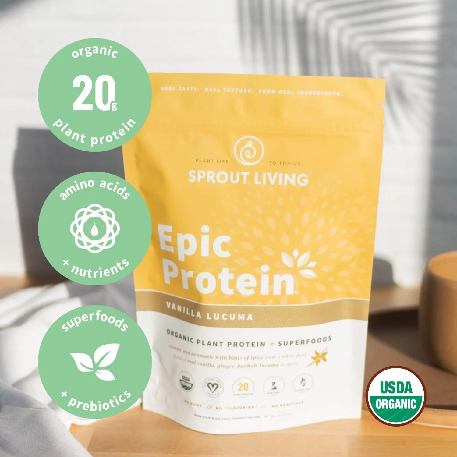 Sprout L Epic Protein Vainilla Lúcuma Vegana 455 Grs Sfn