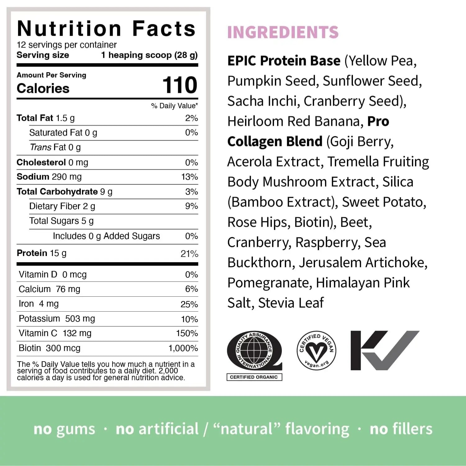Sprout Living Epic Protein Pro colágeno, vegana  364gr Sfn