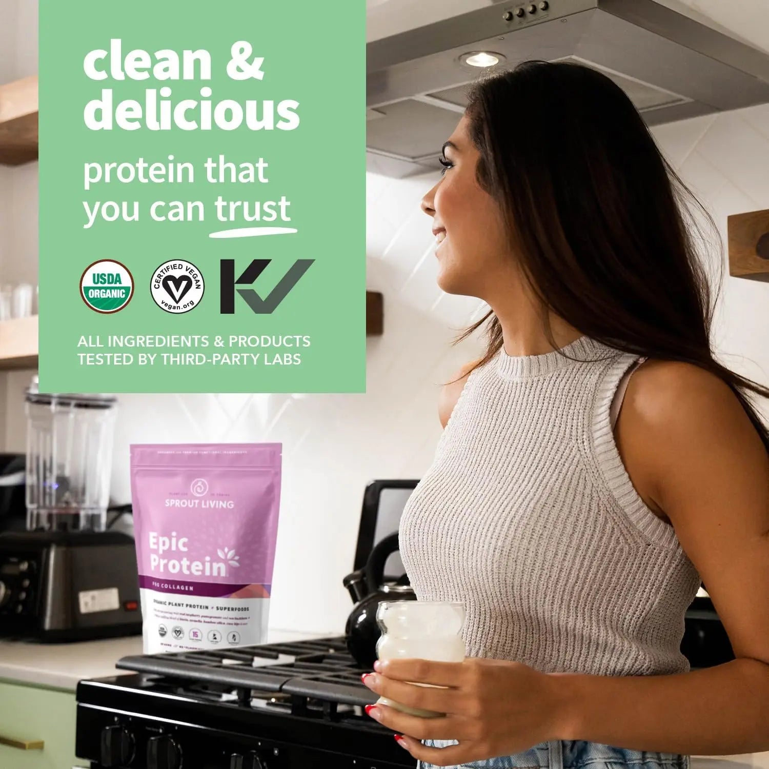 Sprout Living Epic Protein Pro colágeno, vegana  364gr Sfn