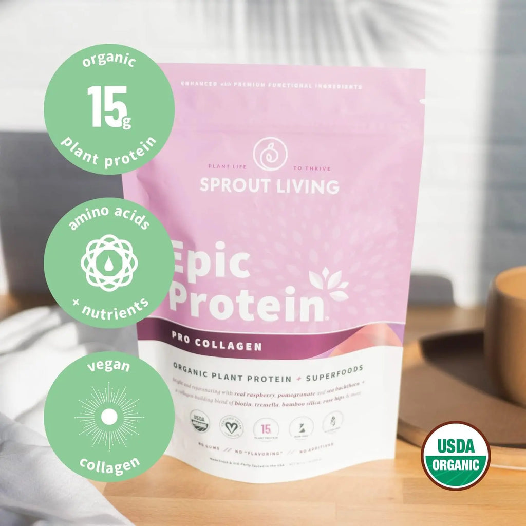 Sprout Living Epic Protein Pro colágeno, vegana  364gr Sfn