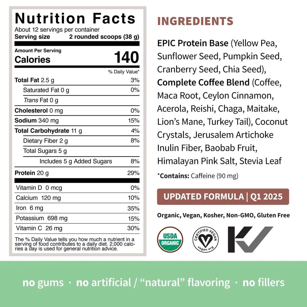 Sprout L Epic Protein Coffee Mushroom, Vegana 494gr Sfn