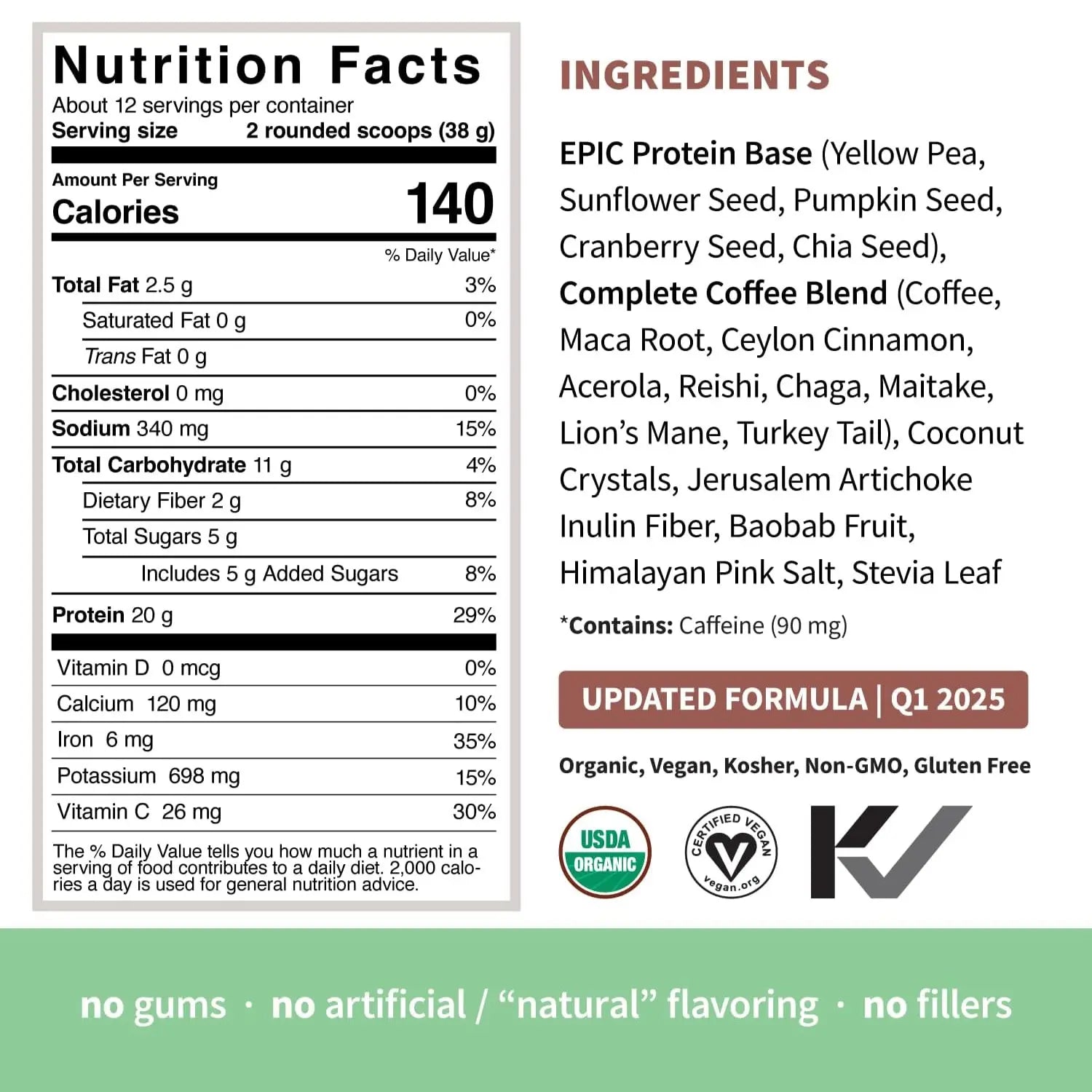Sprout L Epic Protein Coffee Mushroom, Vegana 494gr Sfn