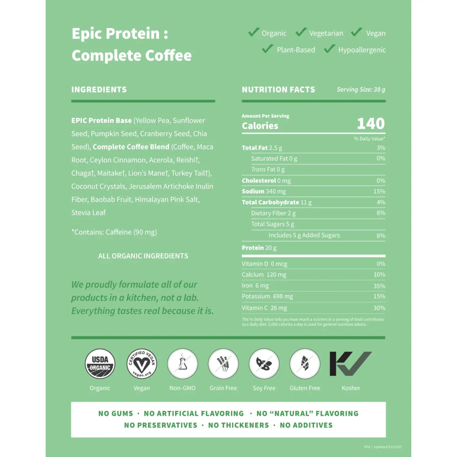 Sprout L Epic Protein Coffee Mushroom, Vegana 494gr Sfn