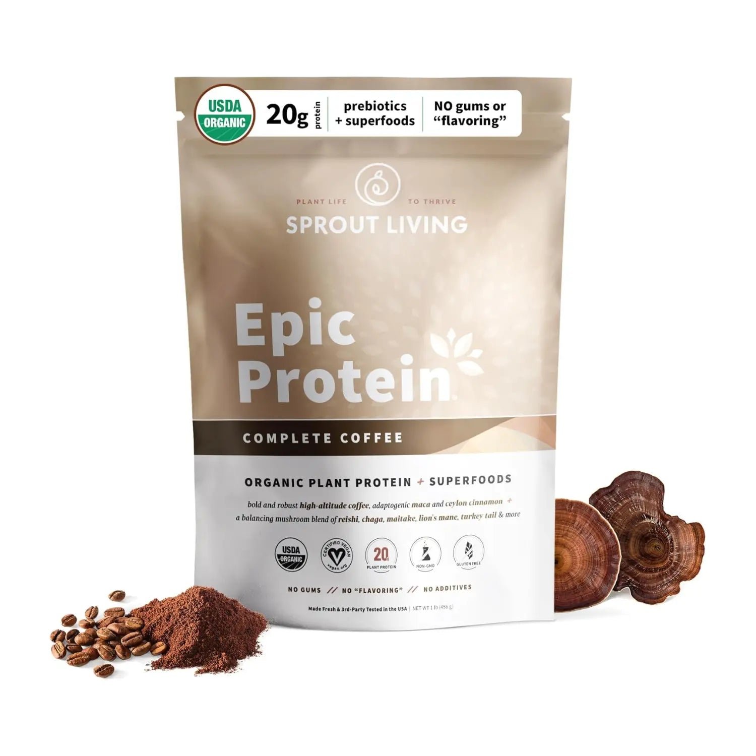 Sprout L Epic Protein Coffee Mushroom, Vegana 494gr Sfn