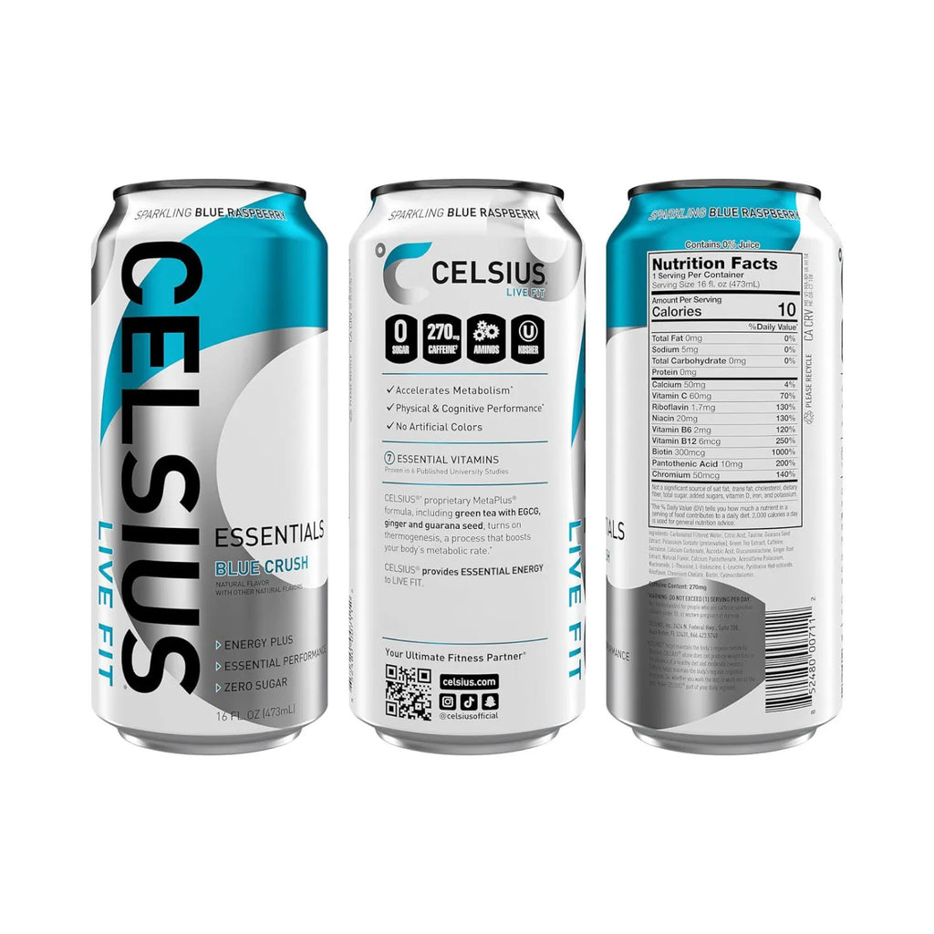 Celsius Essentials Sparkling Blue Crush 473 ml 12 Pack