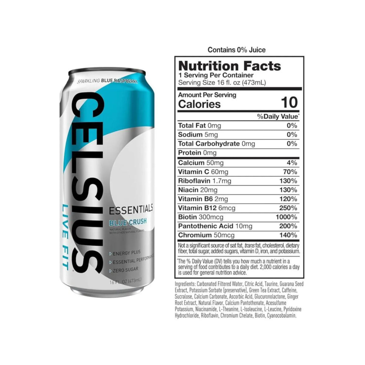Celsius Essentials Sparkling Blue Crush 473 ml 12 Pack