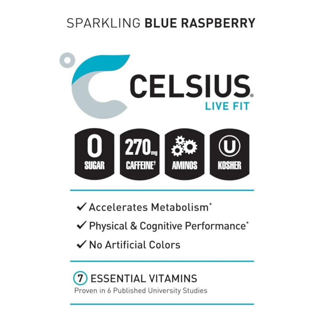 Celsius Essentials Sparkling Blue Crush 473 ml 12 Pack