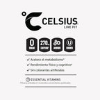 Celsius Essentials Bebida Energética Carbonatada Sabor Watermelon Ice Sin Azúcar, 12 Latas de 473 ml