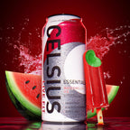 Celsius Essentials Bebida Energética Carbonatada Sabor Watermelon Ice Sin Azúcar, 12 Latas de 473 ml