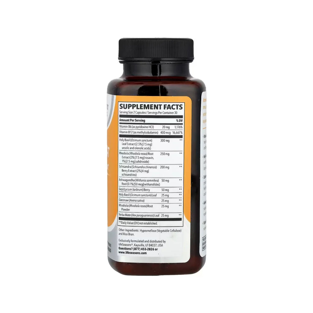 LifeSeasons, Adrenal-T, Apoyo adrenal, 60 cápsulas vegetarianas