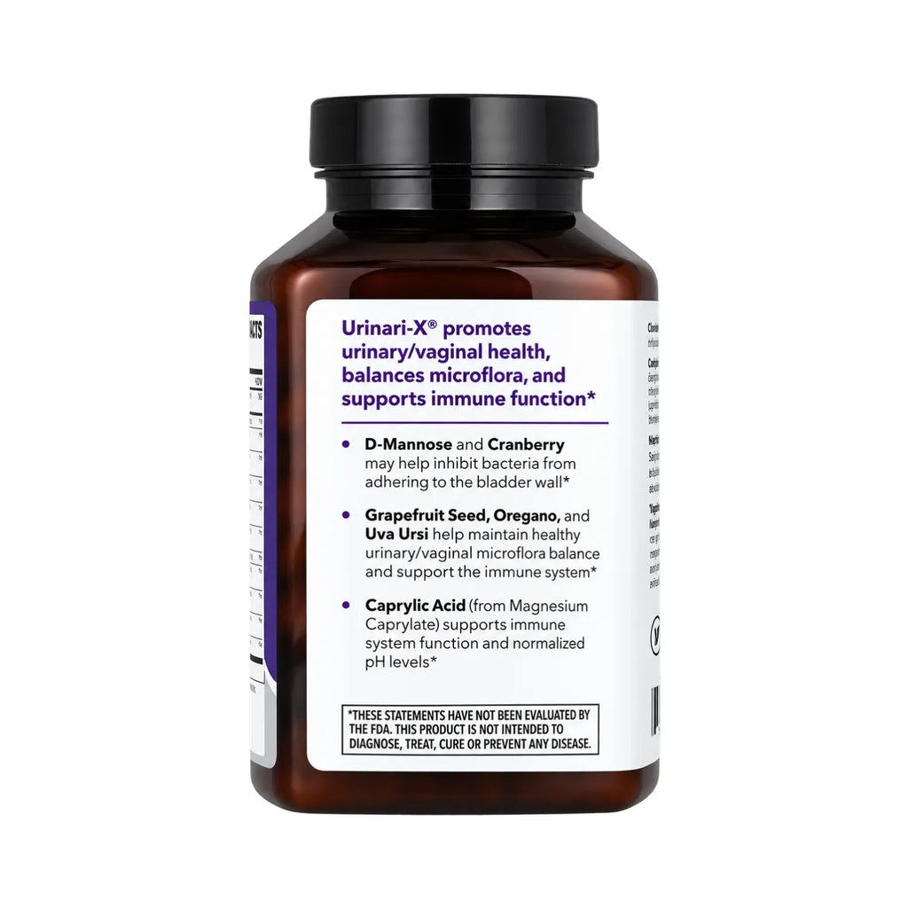 LifeSeasons Urinari-X 180 Cápsulas Vegetales | Apoyo a la salud urinaria y vaginal | Con D-Manosa, Arándano Rojo y Ácido Caprílico | Equilibrio de la microflora | Suplemento alimenticio