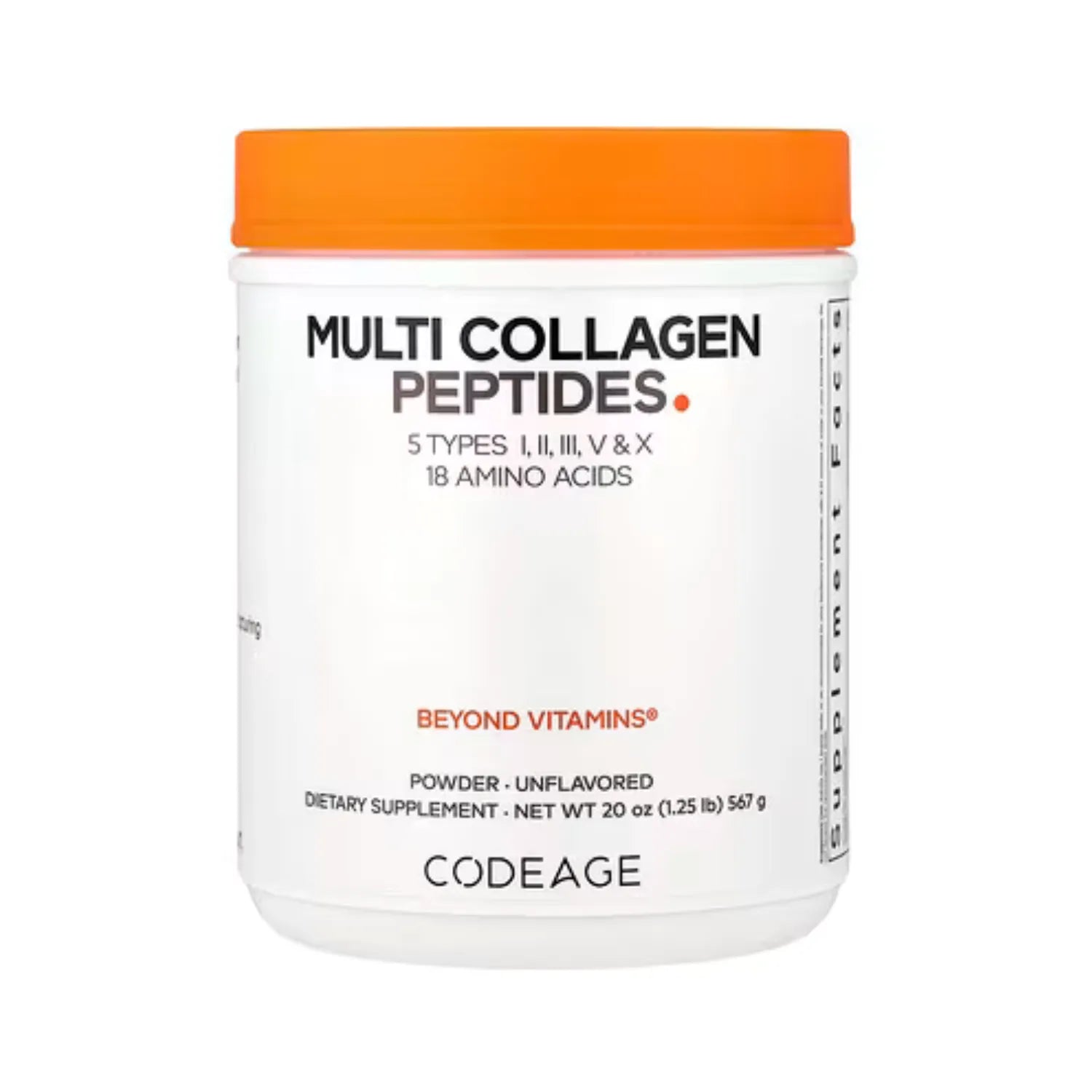 Codeage MultiCollagen Péptidos De Colágeno Múltiple En Polvo Sin Sabor 567 g (20 oz)