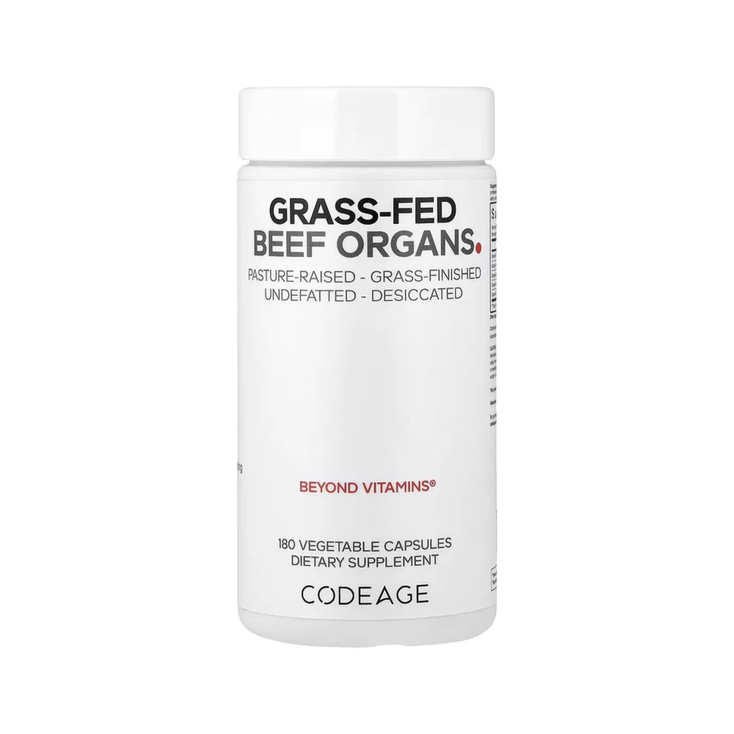 Codeage, Órganos De Reses Alimentadas Con Pasturas, 180 Cápsulas Vegetales
