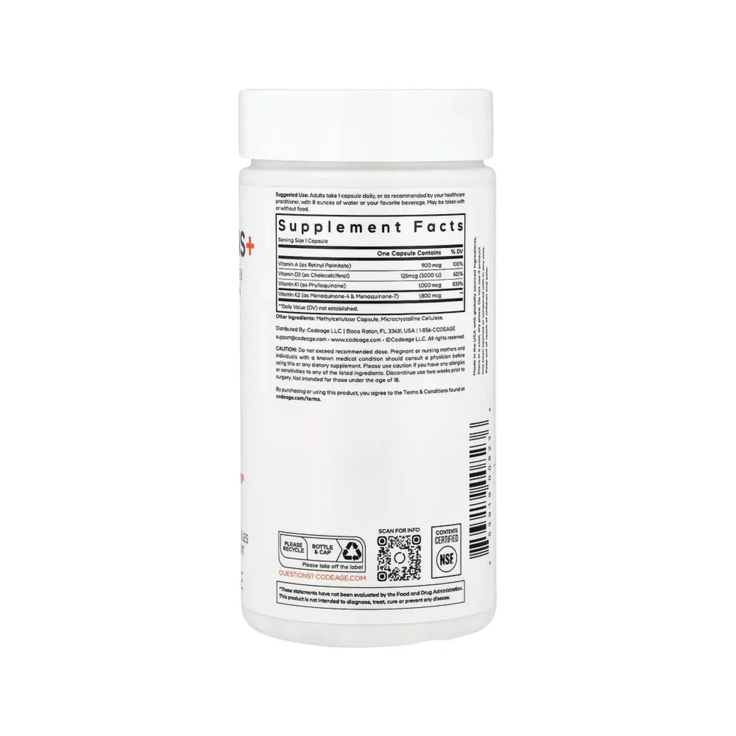 Codeage ADK Vitamins Con 180 Capsulas