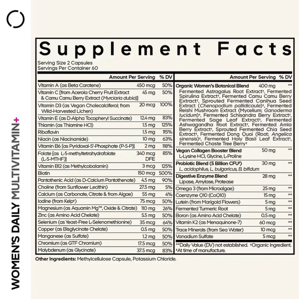 Codeage, Suplemento Multivitamínico Fermentado Para Mujeres, 120 Cápsulas Vegetales