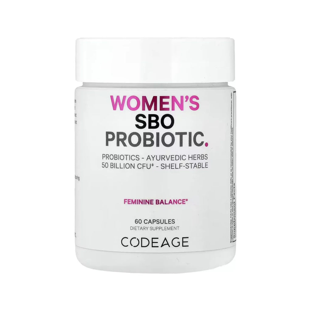 Codeage, Probiótico SBO Para Mujeres, 50 Mil Millones De UFC, De Larga Duración Y Hierbas Ayurvédicas, 60 Cápsulas.