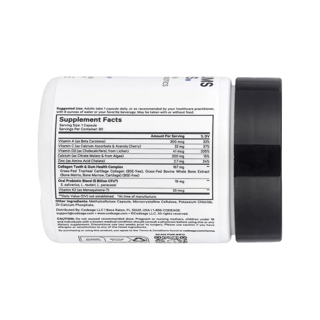 Codeage, Suplemento Vitamínico Para Dientes Y Encías, 90 Cápsulas Vegetales