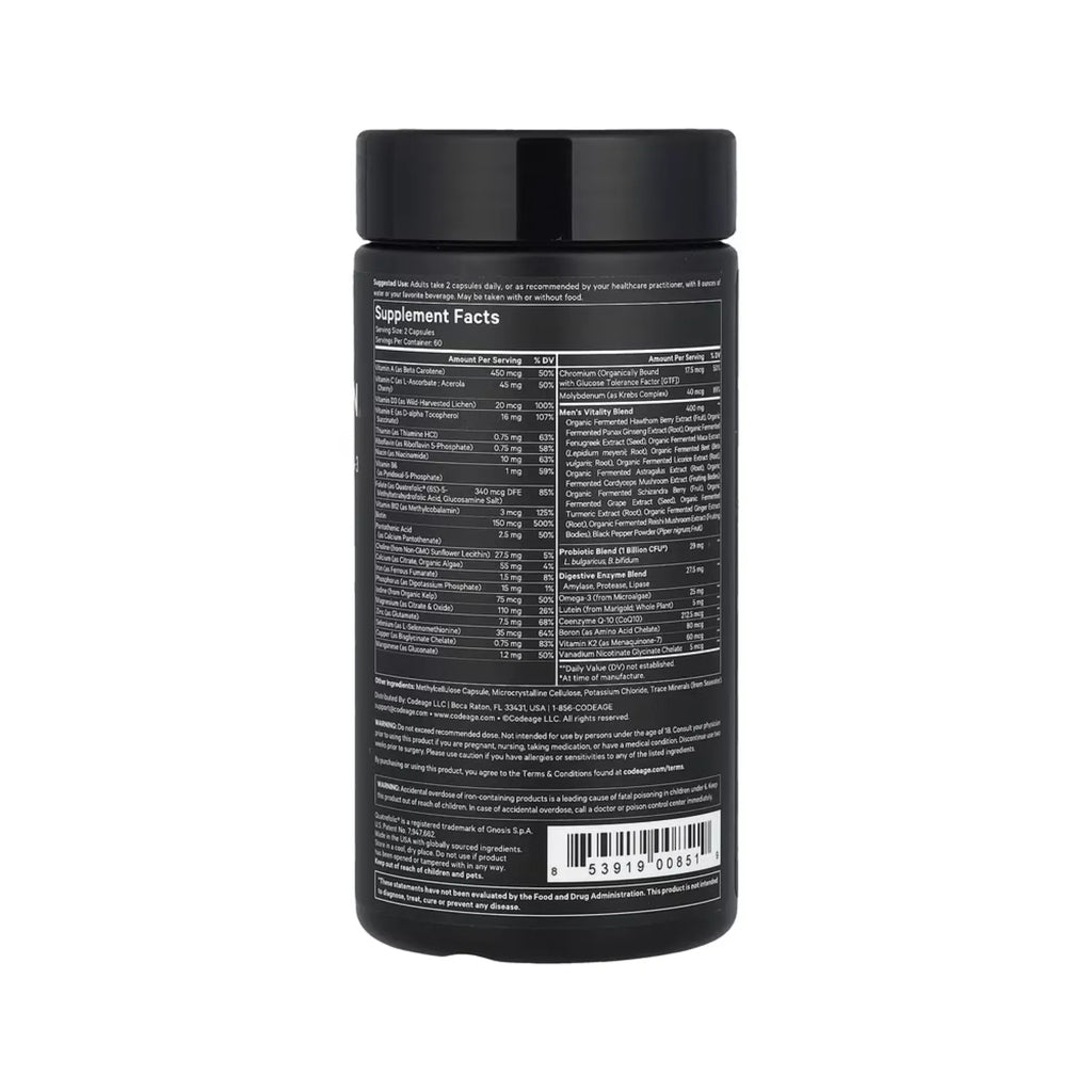 Codeage, Suplemento Multivitamínico Fermentado Para Hombres, 120 Cápsulas Vegetales