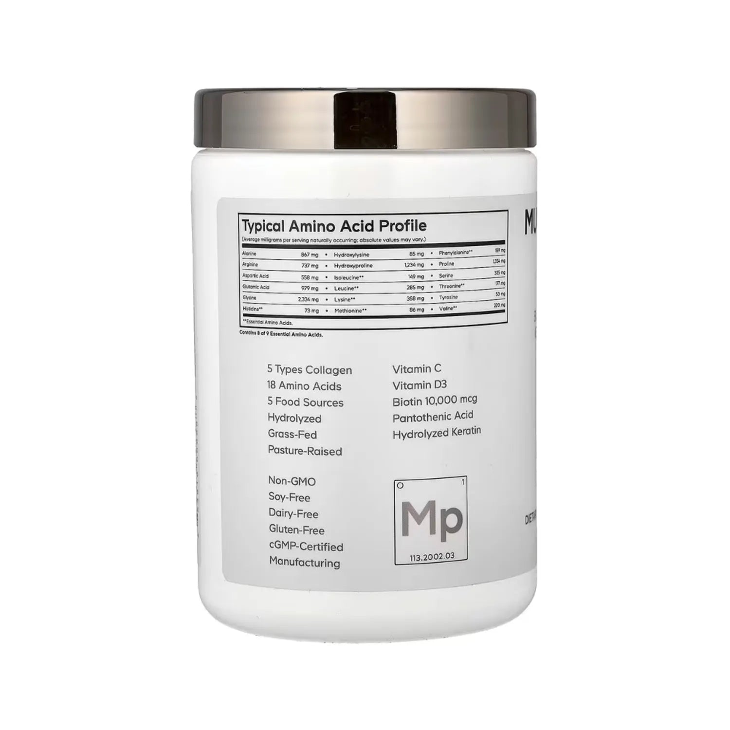 Codeage Péptidos De Colágeno Múltiple En Polvo Platino Sin sabor 326 g (11.5 oz)