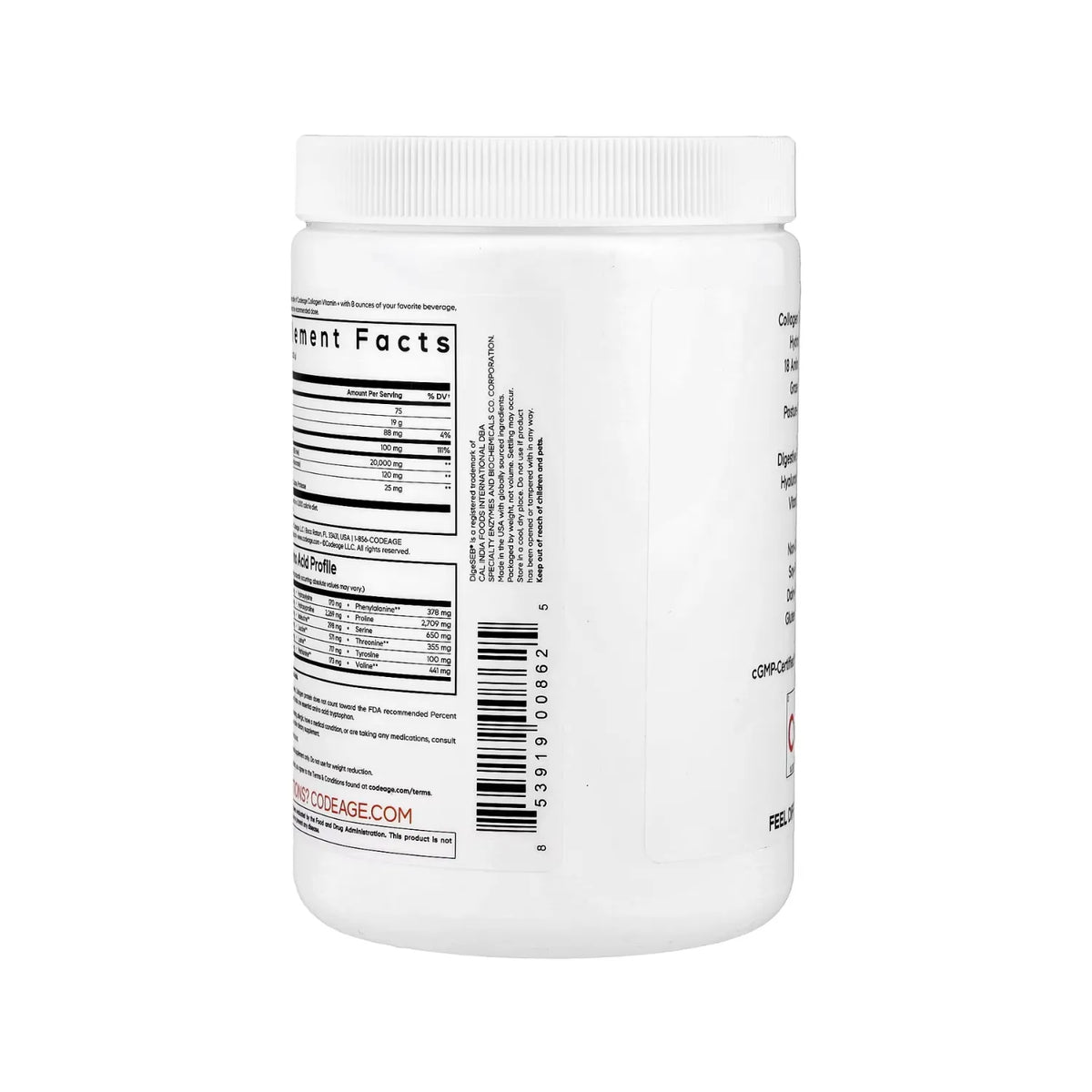 Codeage, Colágeno Hidrolizado Con Vitamina C Y Ácido Hialurónico En Polvo, Sin Sabor, 283 G (9,98 Oz)