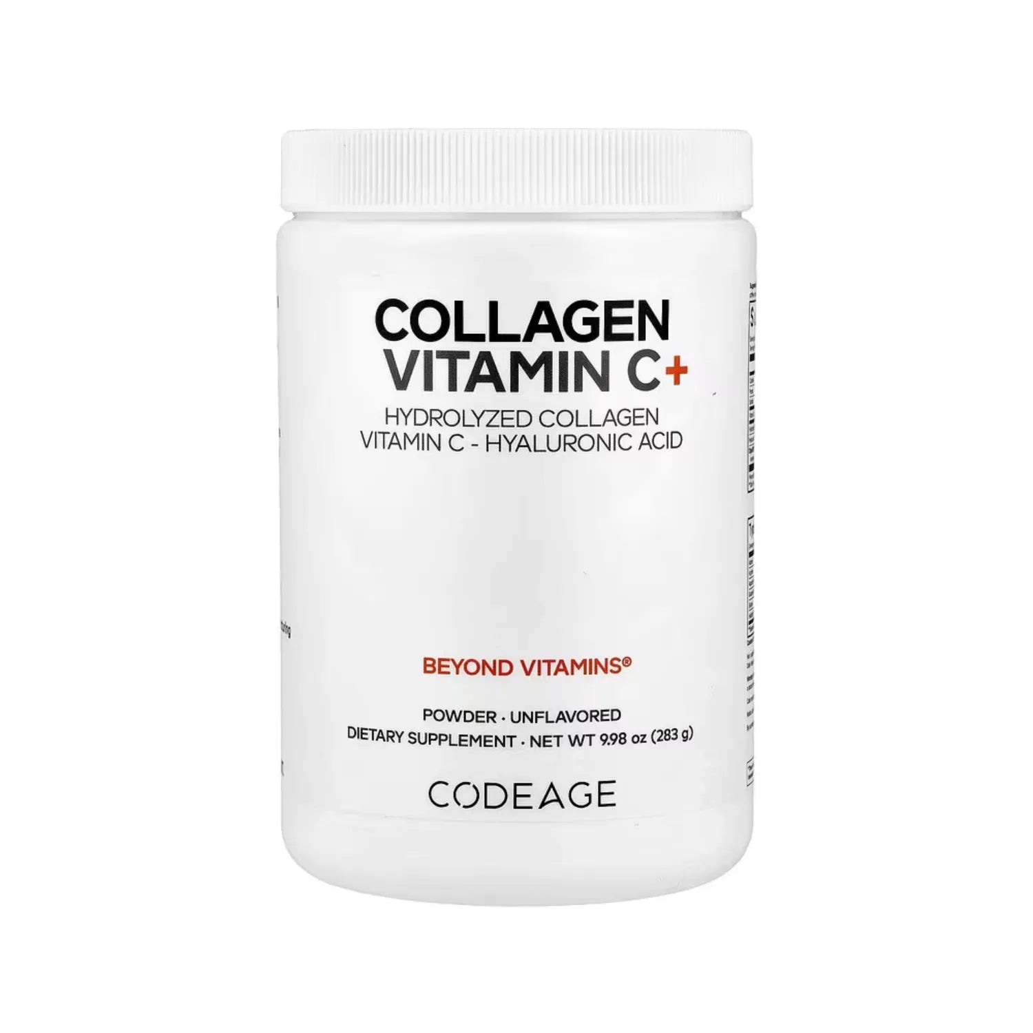 Codeage, Colágeno Hidrolizado Con Vitamina C Y Ácido Hialurónico En Polvo, Sin Sabor, 283 G (9,98 Oz)