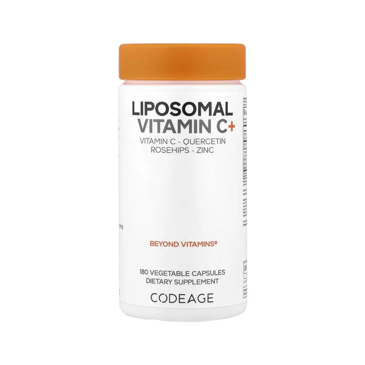 Codeage, Vitamina C Liposomal + Quercetina, Rosa Mosqueta Y Zinc, 180 Cápsulas Vegetales