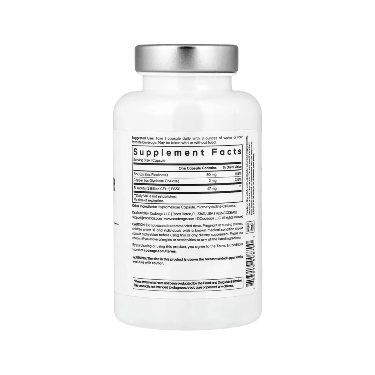 Codeage Amen Zinc/cobre Más Probióticos Con 90 Cápsulas Vegetales