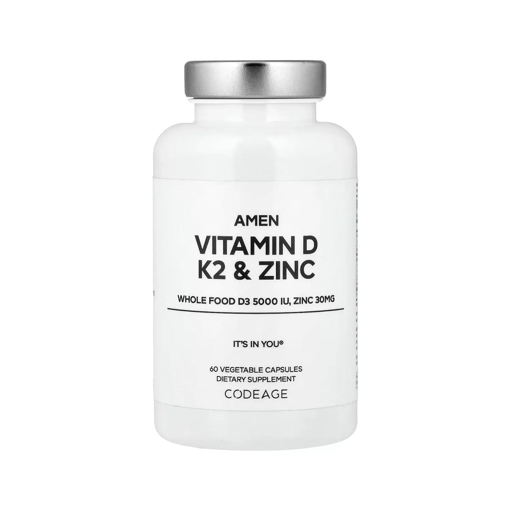 Codeage Amen Vitamina D + Vitamina K2 + Zinc 60 Cápsulas Vegetales