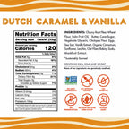 Rip Van Wafels Dutch Caramelo + Vainilla 12 Pack | Waffle crujiente con relleno suave de caramelo y vainilla | 3 g de azúcar y 6 g de fibra por pieza | Sin conservadores ni jarabe de maíz de alta fructosa | Snack de origen europeo
