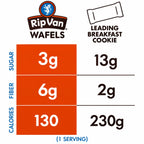 Rip Van Wafels Cookies & Cream 12 Pack | Waffle crujiente con relleno de cacao y vainilla | 3 g de azúcar y 6 g de fibra por pieza | Sin conservadores ni jarabe de maíz de alta fructosa | Snack práctico